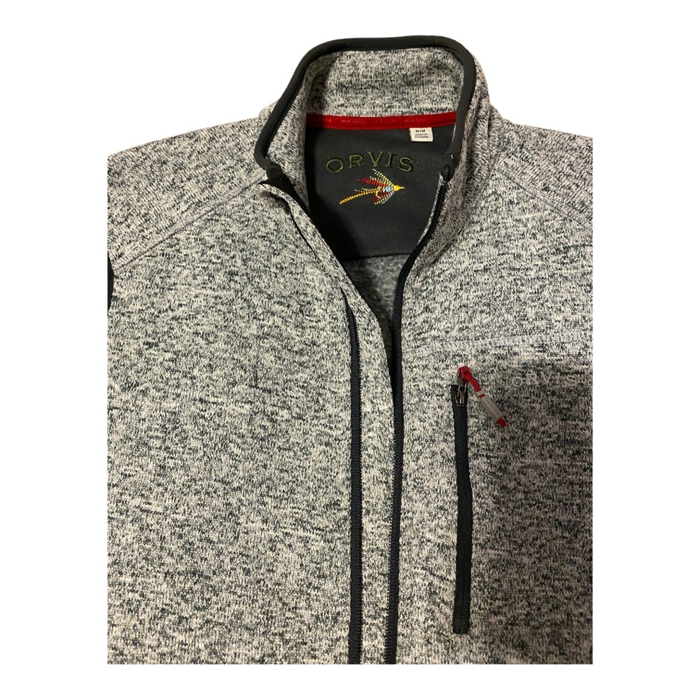 Orvis Mens Size Full-zip Fleece Vest with Zip Pockets